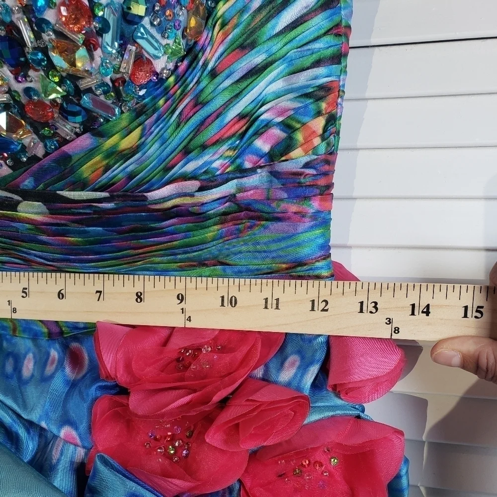 Jovani Unique High Low Print Prom Dress , Size 4
